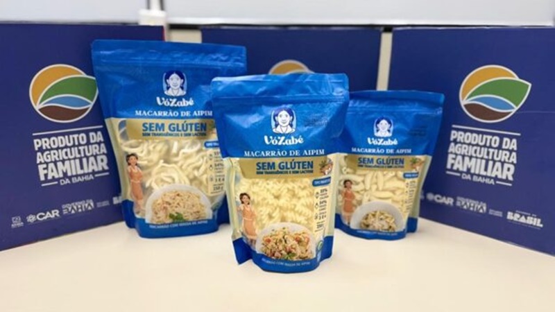 Macarrão de aipim da agricultura familiar de Miguel Calmon ganha nova embalagem