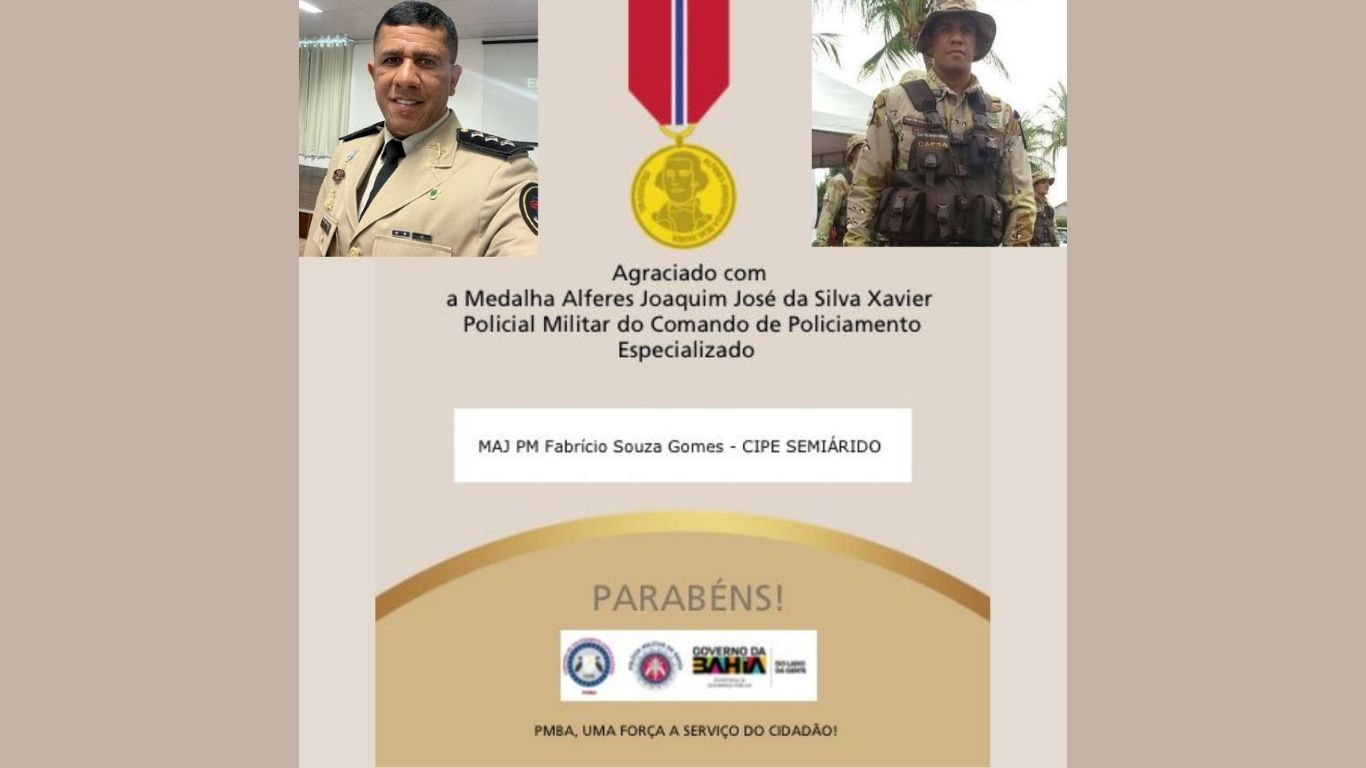 POLICIAIS MILITARES DO CPR-CN SÃO AGRACIADOS COM A MEDALHA TIRADENTES