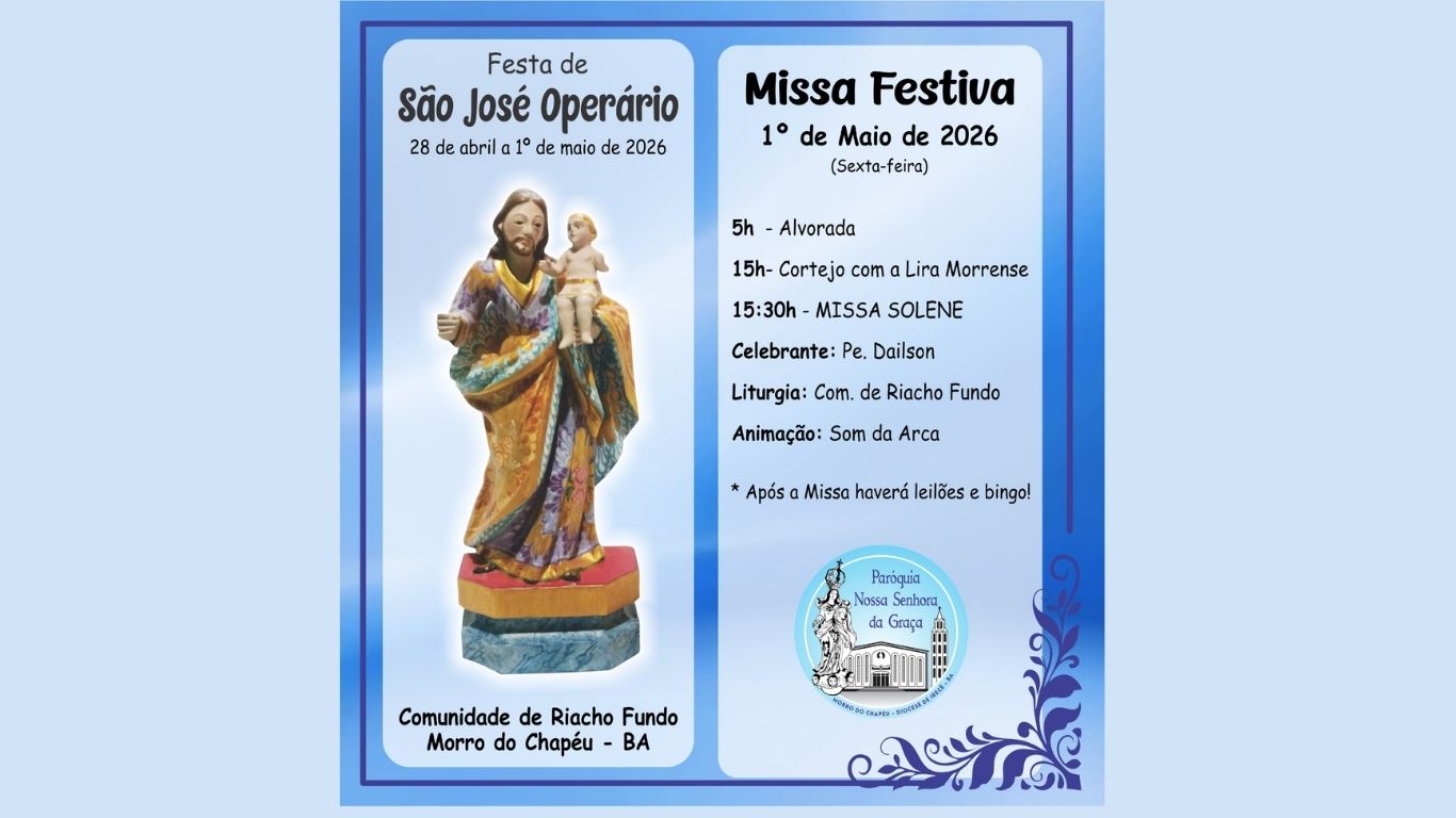 São José Operário será festejado no Riacho Fundo de Morro do Chapéu – BA