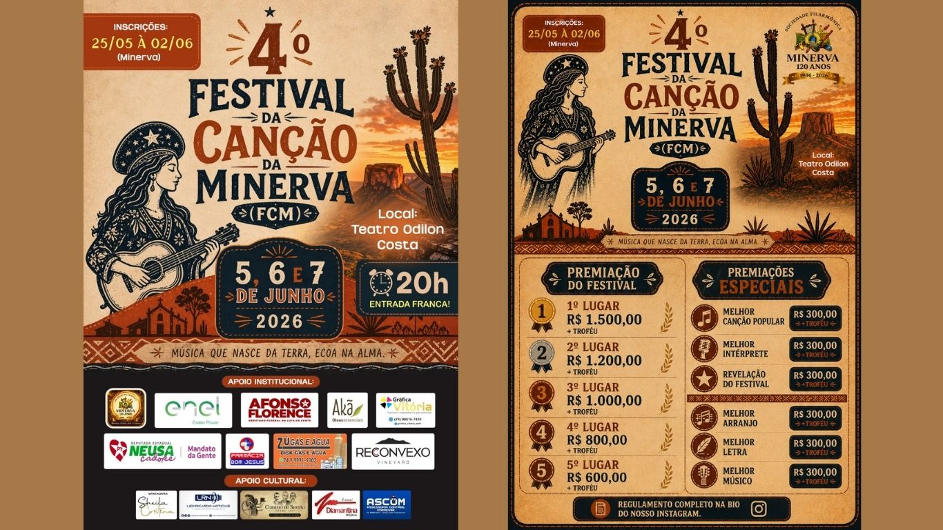 Inscrições abertas para o festival da Canção da Minerva!