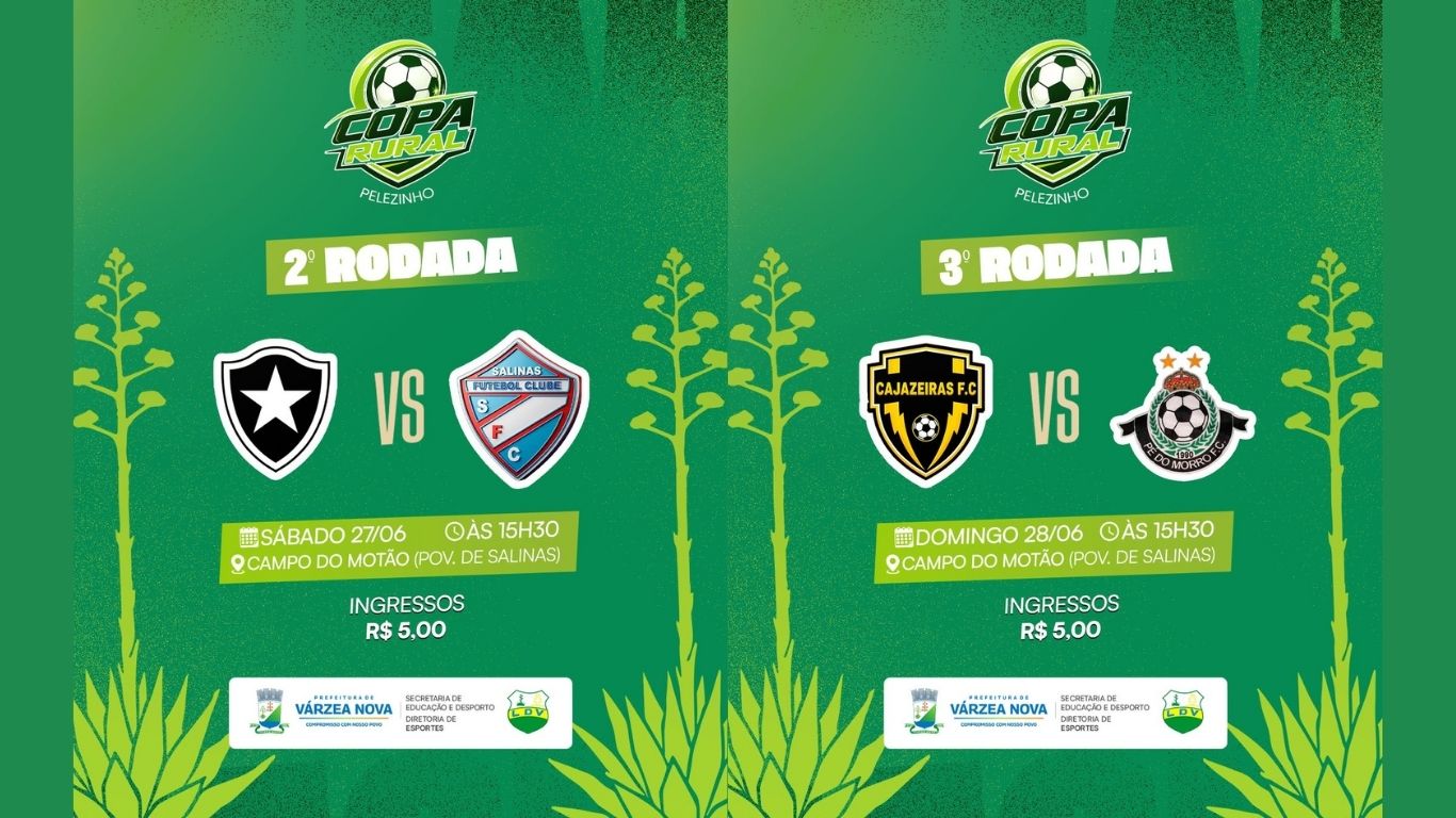 Com a reforma do estádio, Copa Rural de Várzea Nova terá rodada no Campo de Motão em Salinas.