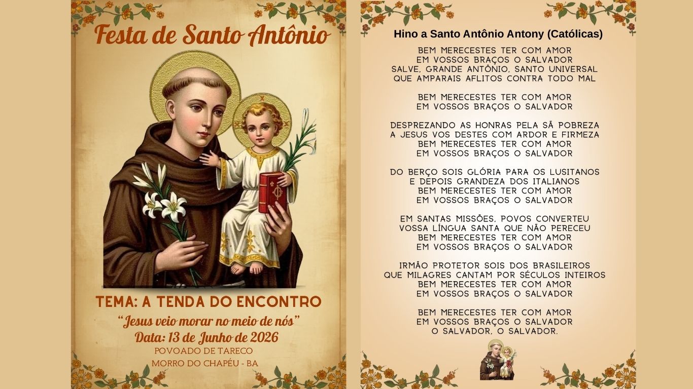Novenário em Louvor a Santo Antônio, padroeiro do Tareco de Morro do Chapéu – BA