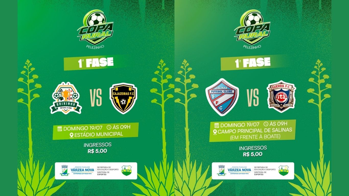 Várzea Nova – BA: Copa Rural Pelezinho terá jogos na manhã de domingo (19)
