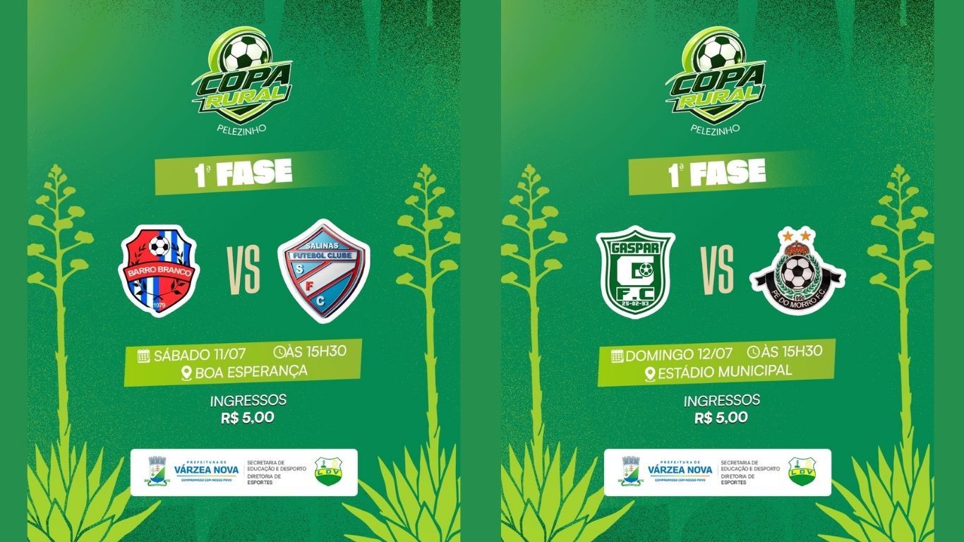 Copa Rural Pelezinho tem jogos em Boa Esperança e Várzea Nova