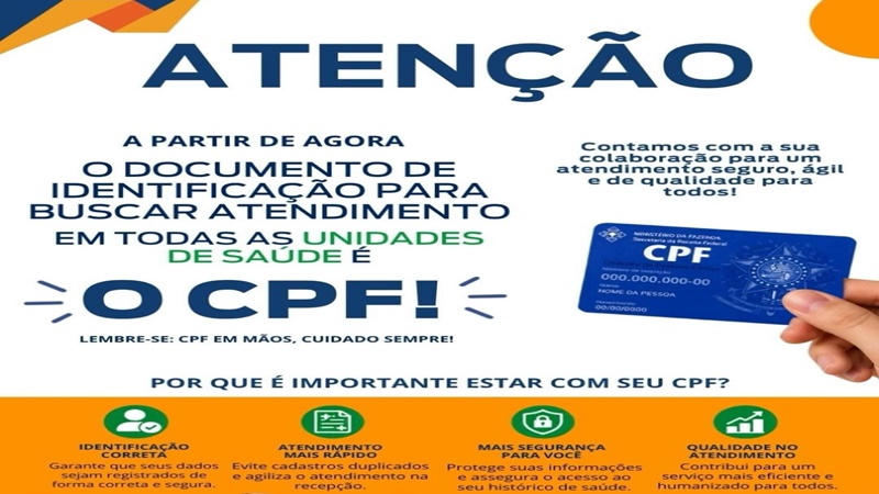 CPF vira identificador único no SUS; 111 milhões de cadastros serão inativados até 2026