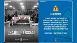 Câmara de vereadores de Morro do Chapéu suspende Sessão ordinária e demais atividades por problemas na parte elétrica