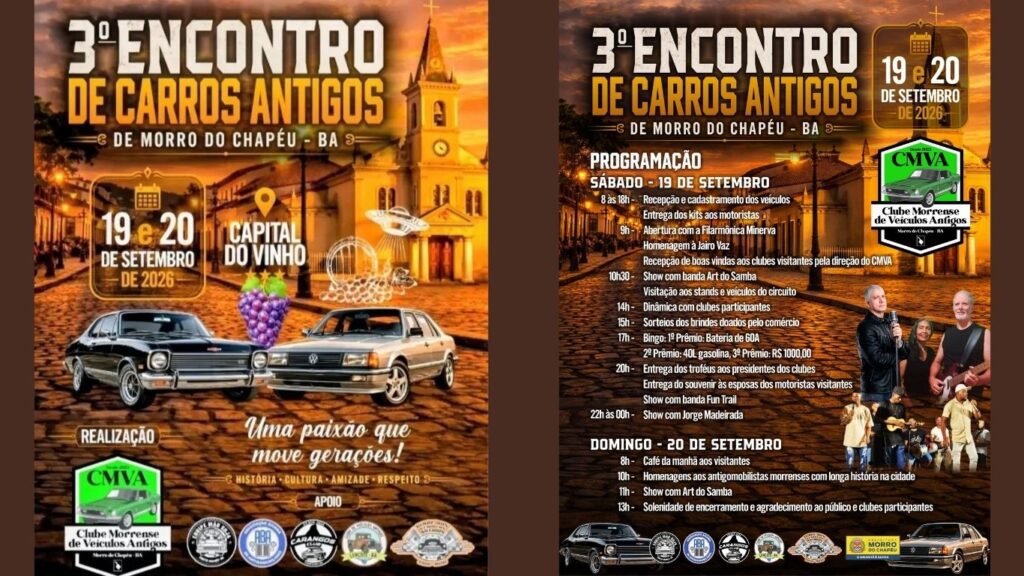 3º ENCONTRO DE CARROS ANTIGOS DE MORRO DO CHAPÉU – BA