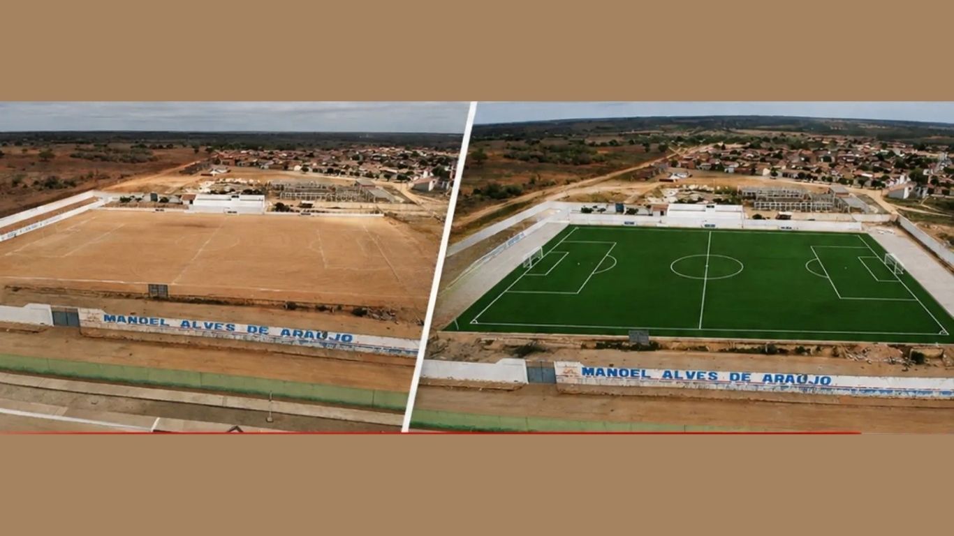 Prefeitura de Várzea Nova anuncia novo gramado sintético, reforma e ampliação do Estádio Municipal