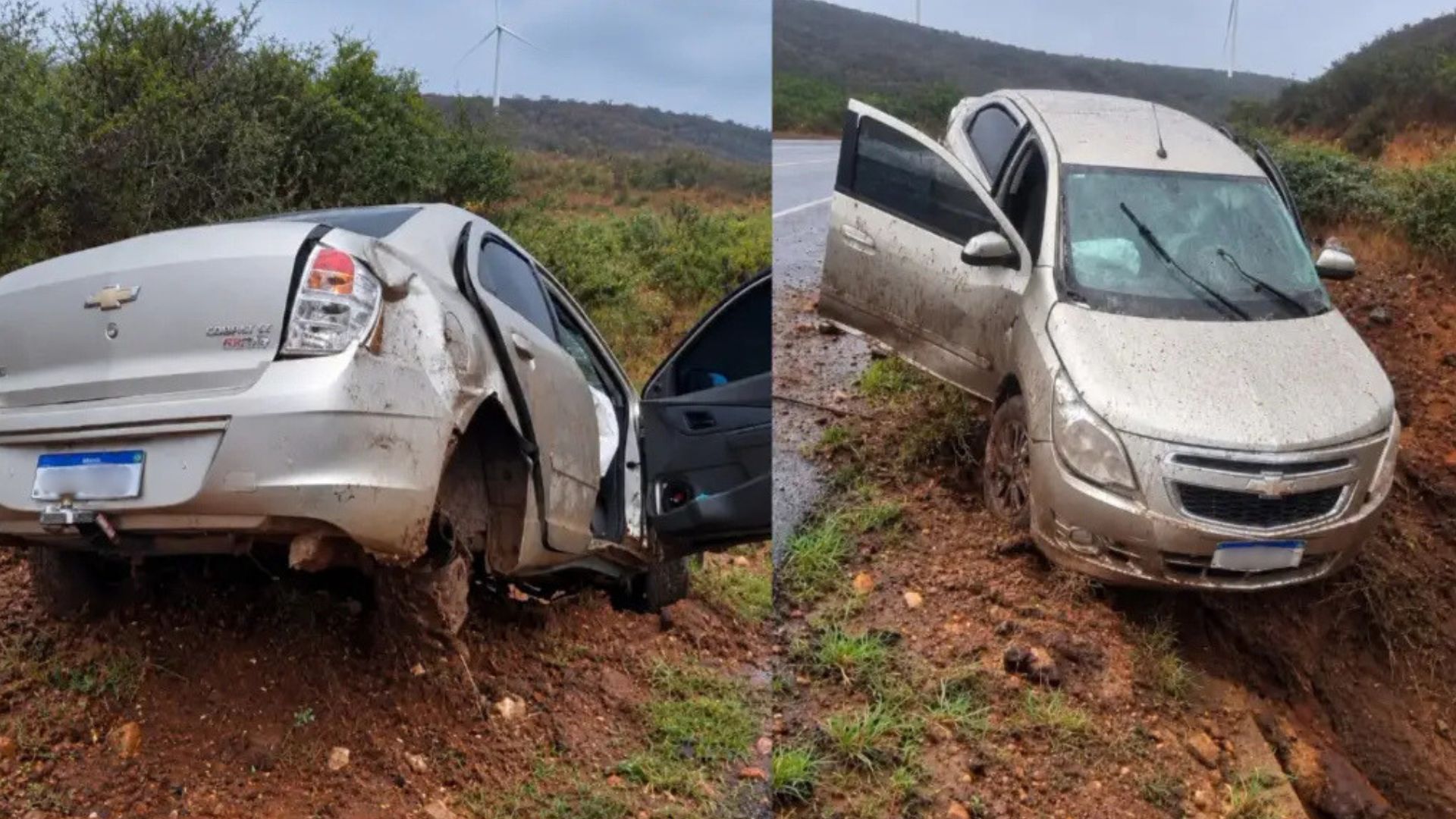 Motorista fica ferido após carro sair da pista na BA-052, em Morro do Chapéu