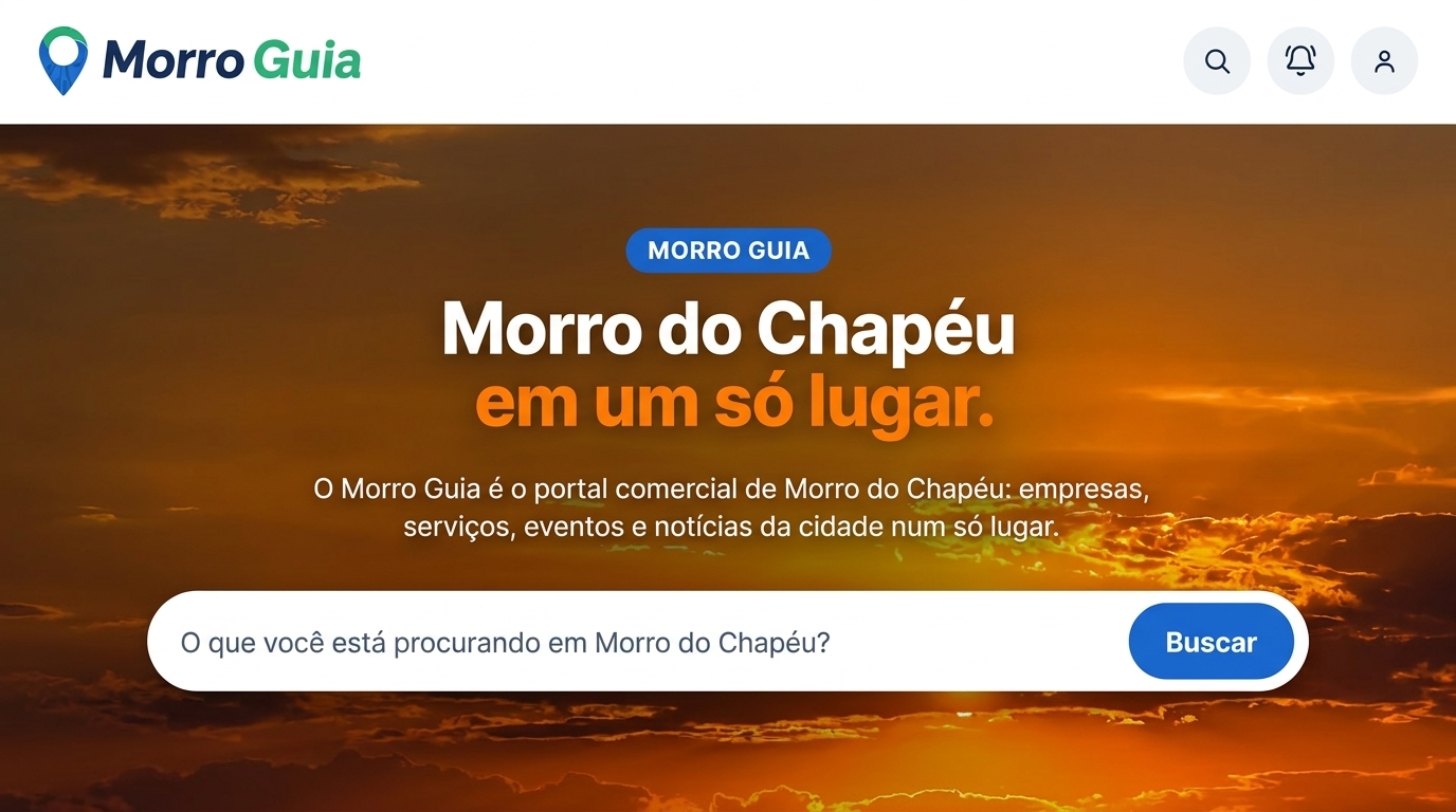 Guia criado por morrense reúne comércio, serviços, eventos e turismo de Morro do Chapéu na internet