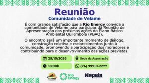 Rio Energy convida Comunidade de Velame para reunião
