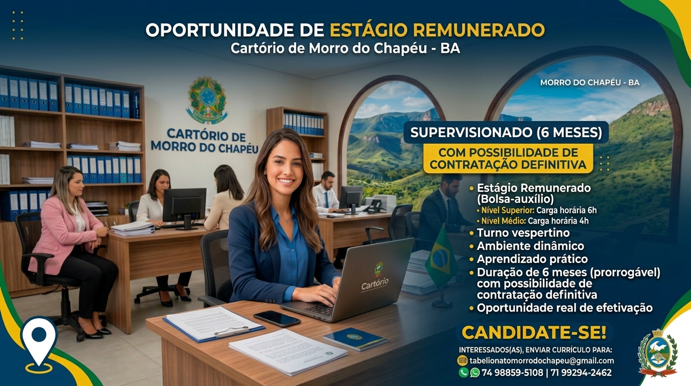 Oportunidade de estágio remunerado